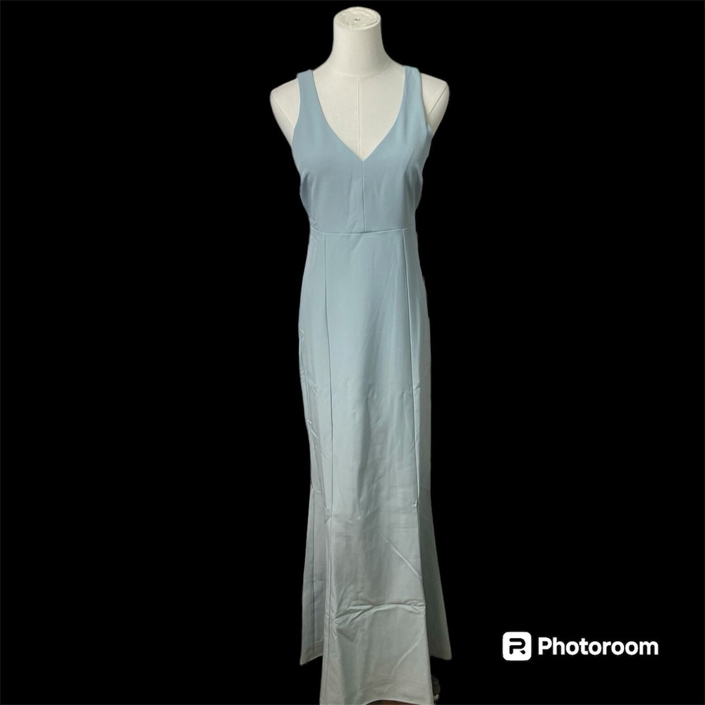 Show Me Your Mumu Morgan women's dress Gown Small Silver Sage Crepe‎